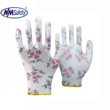 NMSAFETY flower print PU garden work gloves